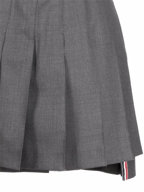 Grey wool step-hem pleated skirt Thom Browne | FGC402V00626035